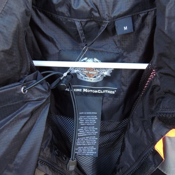 Harley Davidson High Tail Colorblock Hi-Vis Rain Jacket Men's Medium 98337-15VM - Picture 5 of 12